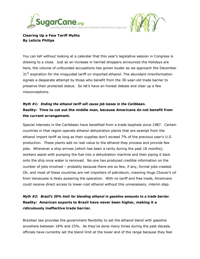 Clearing Up a few Tariff Myths